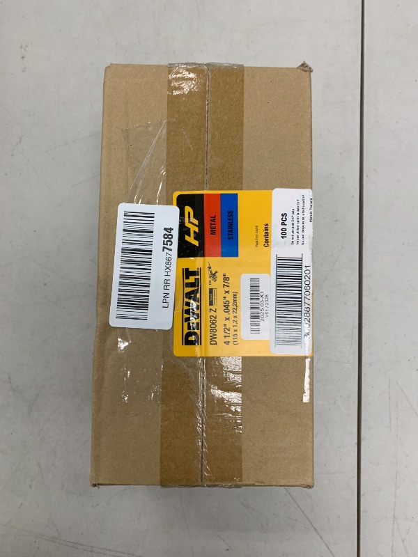 Photo 1 of DEWALT DW8062 4-1/2" x .045 x 7/8" Metal Cut-Off Wheel (100pk)