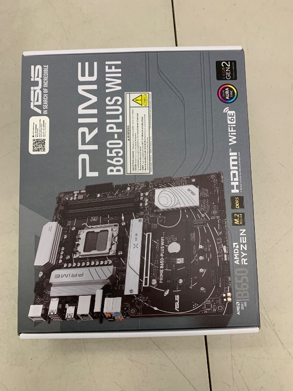 Photo 1 of ASUS Prime B650-PLUS WiFi AMD B650 AM5 Ryzen™ Desktop 9000 8000 & 7000 ATX Motherboard, DDR5, PCIe 5.0 M.2, 2.5Gb LAN, WiFi 6E, HDMI™, SATA 6 Gbps, USB Type-C®, BIOS Flashback™, Thunderbolt™ 4 Header