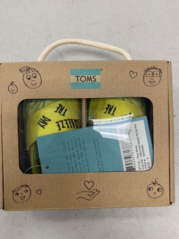 Photo 1 of TOMS Layette Crib Shoe, Yellow, 4 US Unisex Little Kid