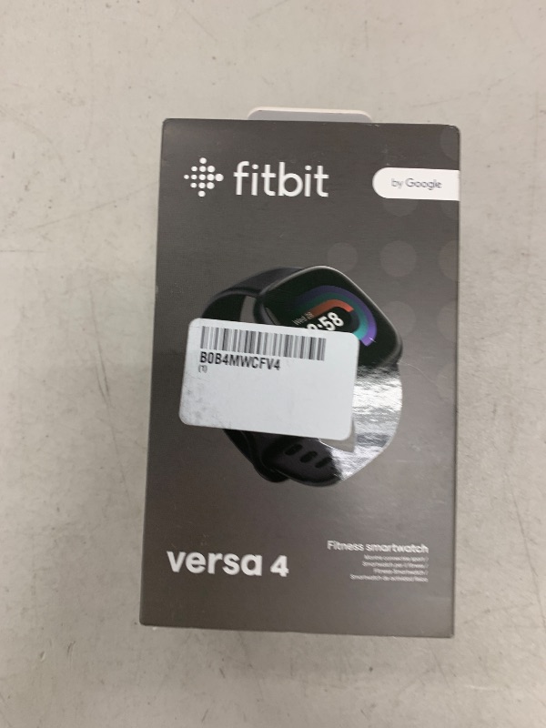 Photo 1 of Fitbit Versa 4 Fitness Smartwatch with Daily Readiness, GPS, 24/7 Heart Rate, 40+ Exercise Modes, Sleep Tracking and more, Black/Graphite, One Size (S & L Bands Included)