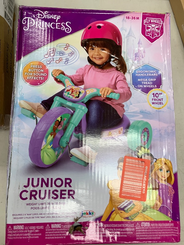 Photo 1 of Fly Wheels Disney Princess Ride-On 10" Tricycle with Sounds - Toddler Bike Trike, Ages 18-36M, for Kids 33”-35” Tall and up to 35 Lbs., Large