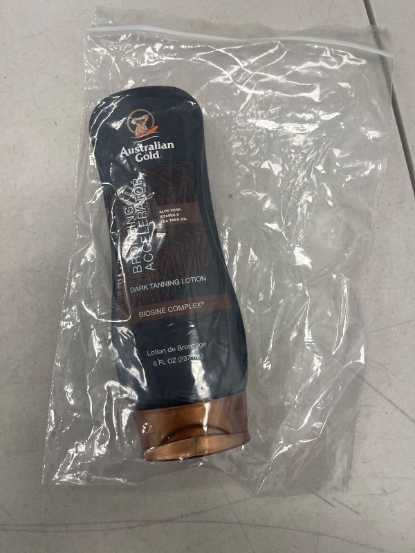 Photo 1 of Australian Gold Dark Tanning Accelerator Lotion With Bronzer, 8 Ounce, New Package Same Formula, B003GX5SSC