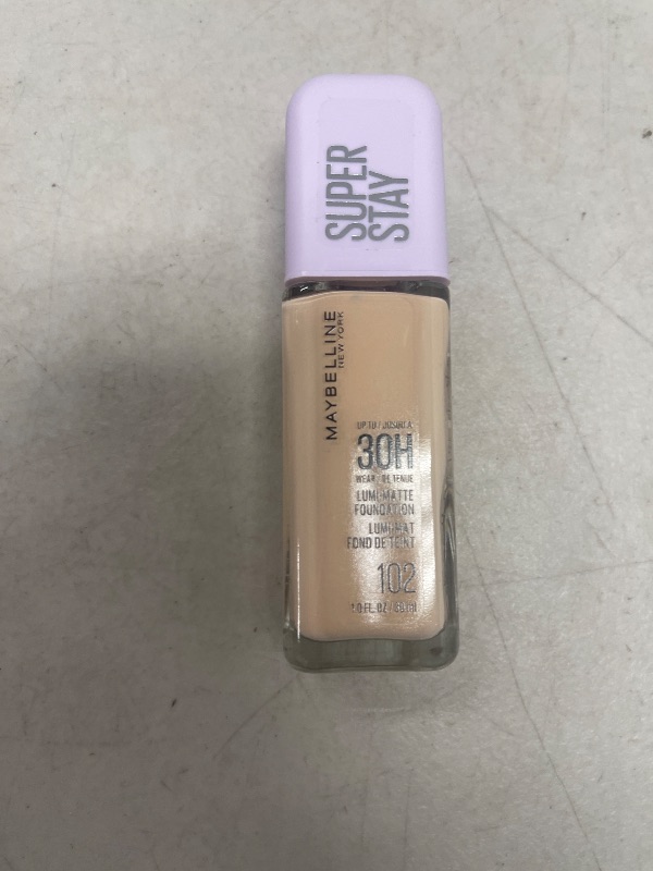 Photo 1 of Maybelline Super Stay Lumi-Matte Foundation, Lightweight and Buildable Full Coverage Foundation Makeup For Up To 30HR Wear, 102, 1 Count