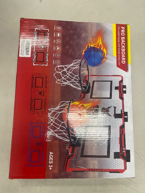 Photo 1 of Basketball Hoop Indoor 2 Player - Double Shot Over The Door Basketball Hoop, Electronic Scoreboard and 4 Balls Gifts for Bedroom Office Men(White-Black)