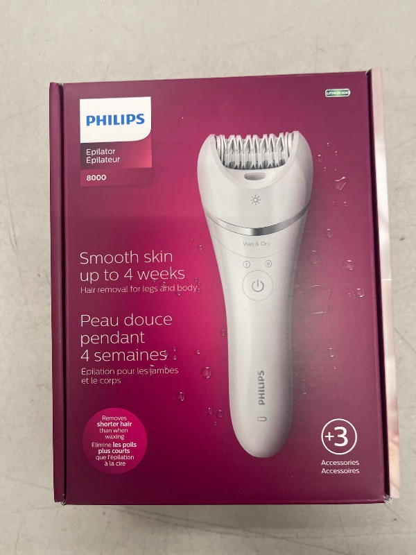 Photo 1 of Philips Beauty Epilator Series 8000 for Women, with 3 Accessories, BRE700/04