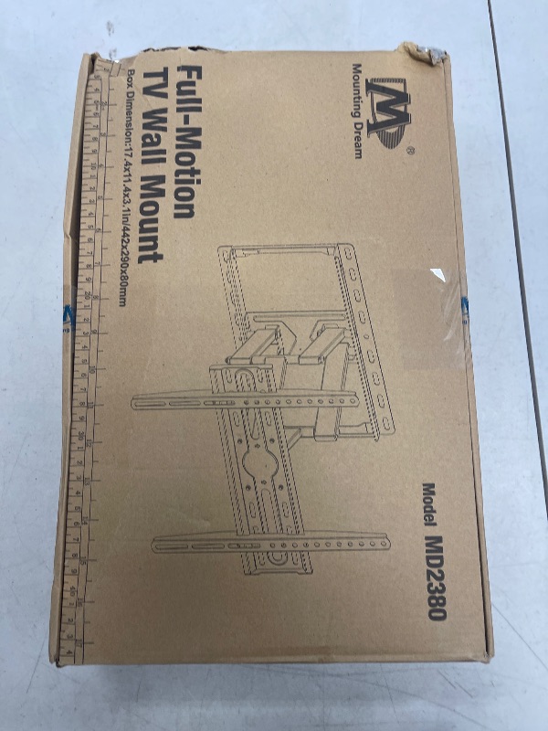 Photo 1 of Mounting Dream TV Wall Mount for 32-65 Inch Television,Mount with Swivel and Tilt, Full Motion Bracket with Articulating Dual Arms, Fits 16inch Studs, Max VESA 400X400 mm, 99lbs, MD2380