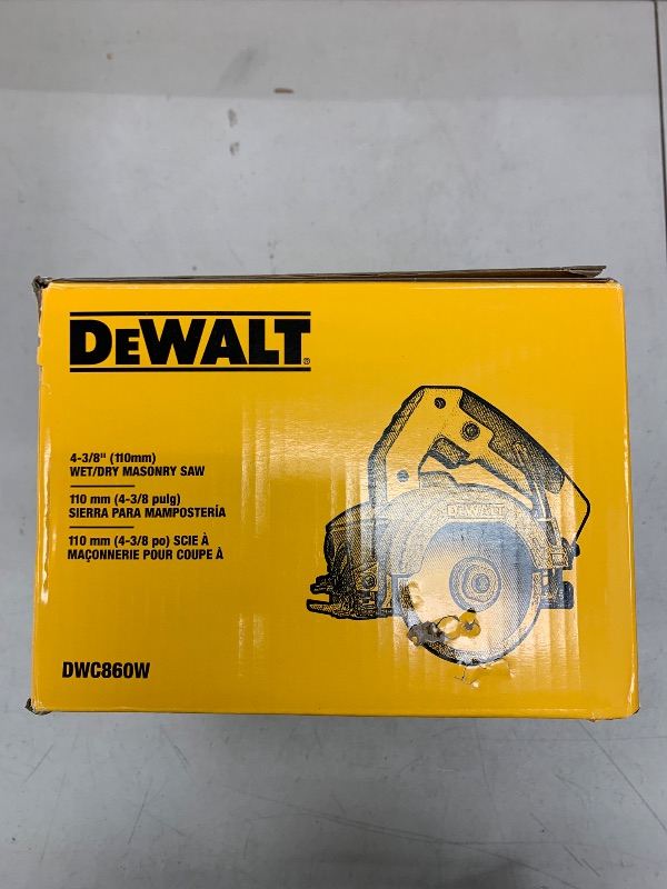 Photo 1 of DEWALT Wet Tile Saw, Masonry, 4-3/8-Inch (DWC860W)