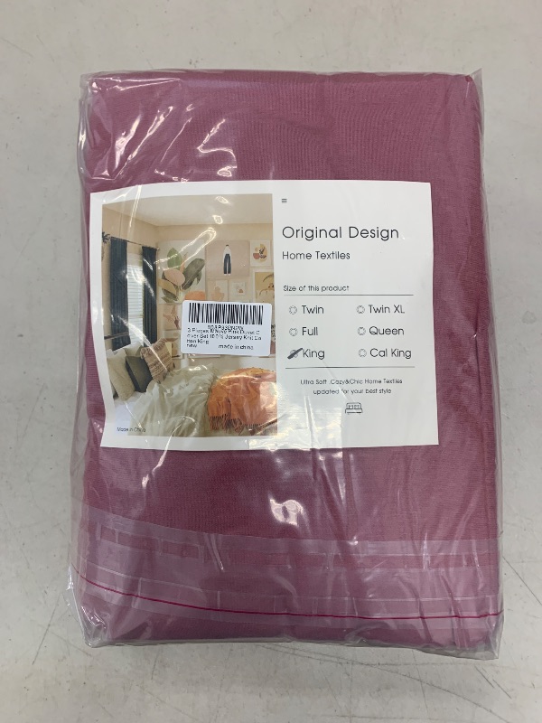 Photo 1 of Solid Jersey Knit Cotton Duvet Cover King Purple Pale Mauve Solid Bedding Set Modern Soft Knit Cotton Comforter Cover Solid Purple Duvet Cover with 2 Pillowcases Hotel Quality Luxurious Bedding Set