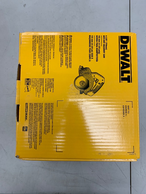 Photo 1 of DEWALT Wet Tile Saw, Masonry, 4-3/8-Inch (DWC860W)