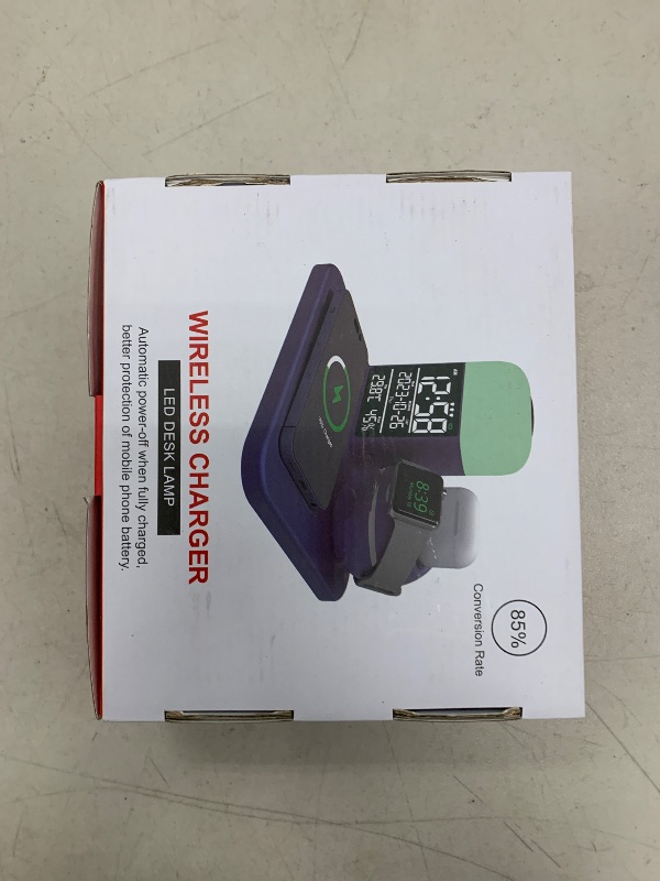 Photo 1 of Wireless Charger for iPhone - 9 in 1 Charging Station for Multiple Devices Apple: Fast Wireless Charging Stand Dock for iPhone 16 15 14 13 12 Pro Max Apple Watch Airpods (30W GaN Charger Included)Gray