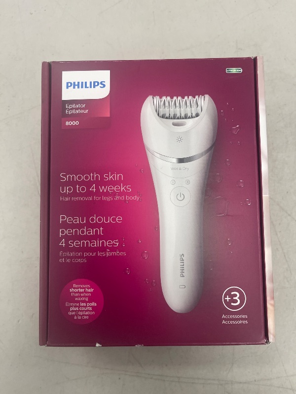 Photo 1 of Philips Beauty Epilator Series 8000 for Women, with 3 Accessories, BRE700/04