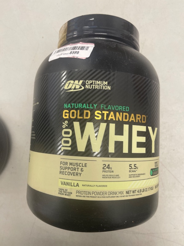 Photo 1 of Optimum Nutrition Gold Standard 100% Whey Protein Powder, Naturally Flavored Vanilla, 4.8 Pound