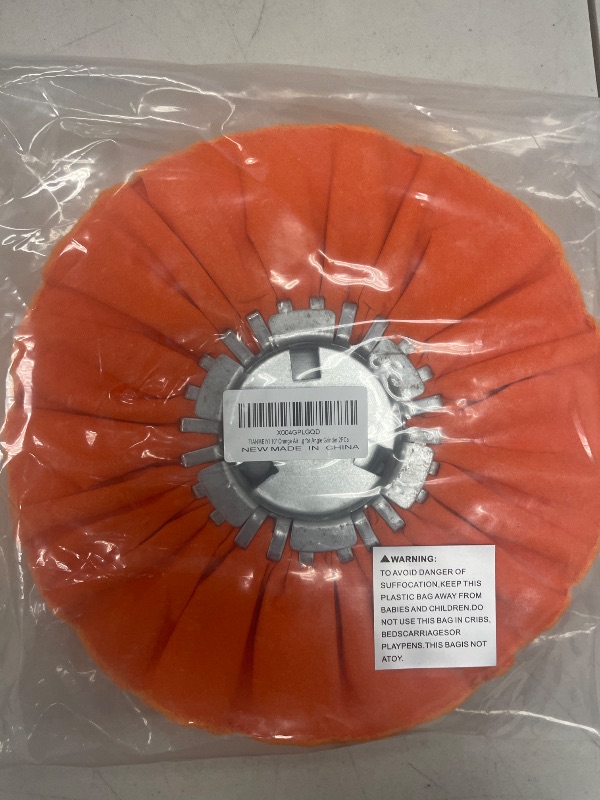 Photo 1 of TIANMEIYI 10'' x 5/8'' 16Ply Medium Airway Buffing Polishing Wheel, Orange Cotton Polishing Wheel, for Stainless Steel Aluminum Surface Prep-2PCS
