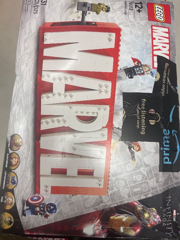Photo 1 of LEGO Marvel: Marvel Logo & Minifigures Building Toy - Marvel Collectible Set for Kids, Boys and Girls, Ages 12+ - Model Kit with 5 Minifigures - Gift Idea for Birthday - 76313