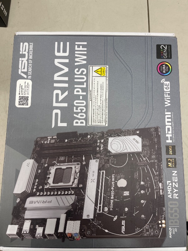 Photo 1 of ASUS Prime B650-PLUS WiFi AMD B650 AM5 Ryzen™ Desktop 9000 8000 & 7000 ATX Motherboard, DDR5, PCIe 5.0 M.2, 2.5Gb LAN, WiFi 6E, HDMI™, SATA 6 Gbps, USB Type-C®, BIOS Flashback™, Thunderbolt™ 4 Header