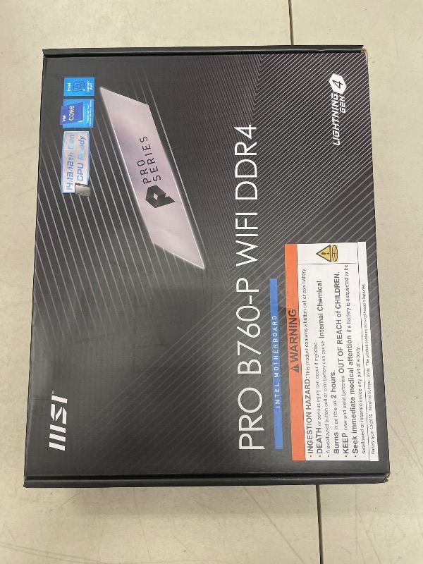 Photo 1 of MSI PRO B760-P WiFi DDR4 ProSeries Motherboard (Supports 12th/13th/14th Gen Intel Processors, LGA 1700, DDR4, PCIe 4.0, M.2, 2.5Gbps LAN, USB 3.2 Gen2, HDMI/DP, Wi-Fi 6E, Bluetooth 5.3, ATX)