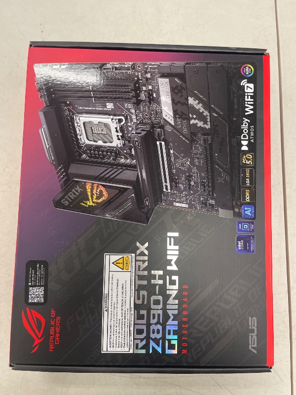 Photo 1 of ASUS ROG Strix Z890-H Gaming WiFi Z890 LGA 1851 ATX Motherboard, Intel® Core™ Ultra Series 2 Ready, Advanced AI PC-Ready, 16+2+1+2 Stages, DDR5, 5Gb LAN, WiFi 7, 4X M.2, PCIe 5.0, USB Type-C®, AI OC