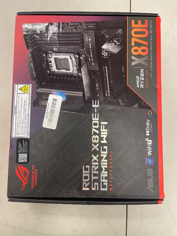 Photo 1 of ASUS ROG Strix X870E-E Gaming WiFi AMD AM5 X870 ATX Motherboard 18+2+2 Power Stages, Dynamic OC Switcher, Core Flex, DDR5 AEMP, WiFi 7, 5X M.2, PCIe® 5.0, Q-Release Slim, USB4®, AI OCing & Networking