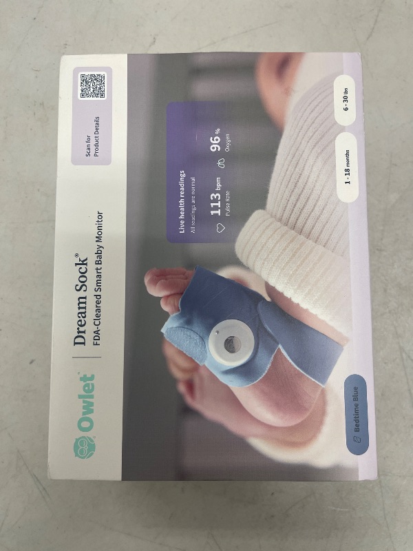 Photo 1 of Owlet Dream Sock® - FDA-Cleared Smart Baby Monitor - Track Live Pulse (Heart) Rate, Oxygen in Infants - Receive Notifications