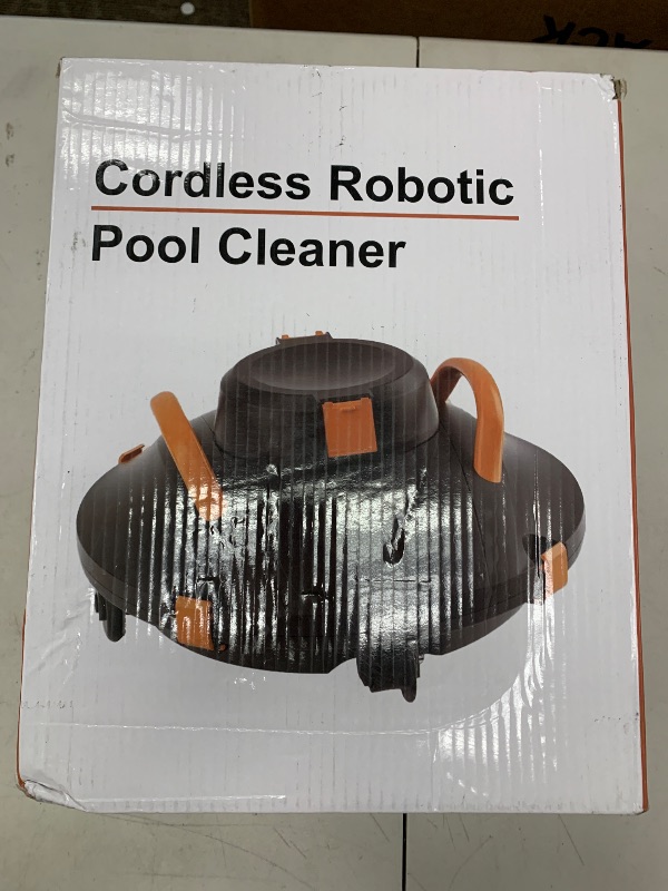 Photo 1 of Cordless Robotic Pool Cleaner, Lasts 120 Min, Smart Sensor, Automatic Vacuum for Above-Ground Pools up to 914 Sq.ft, Portable