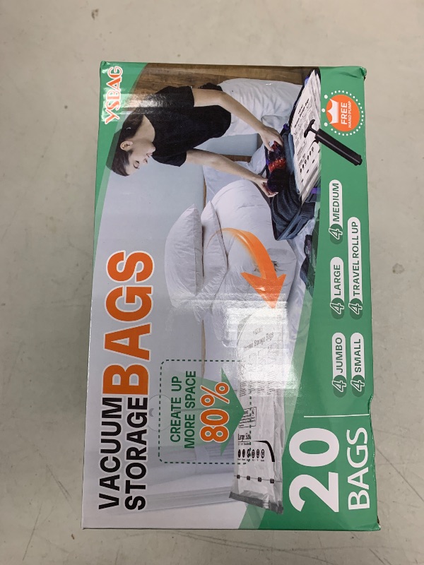 Photo 1 of Vacuum Seal Bags for Clothing- 20 Pack 4 Sized Vacuum Storage Bags with Hand Pump, Space Saver Organisers for Travel Luggage Clothes Blankets Comforters (4Jumbo?4L4M8S)