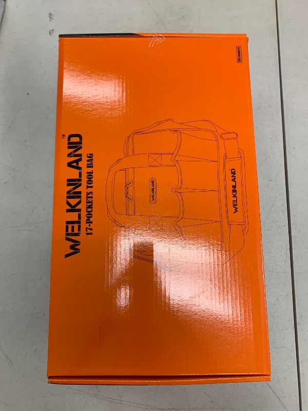 Photo 1 of WELKINLAND 17-Pocket Tool Bag - 14" Portable, Brown, Heavy Duty with Shoulder Strap for Mechanics, Electricians & Construction Workers