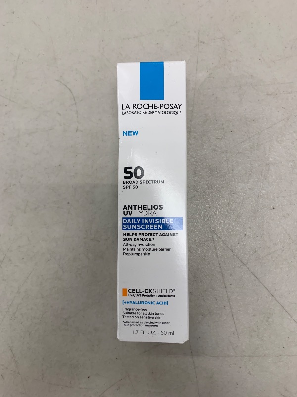 Photo 1 of La Roche Posay Anthelios UV Hydra Sunscreen SPF 50, Daily Hydrating Sunscreen for Face with Hyaluronic Acid and Vitamin E, Broad Spectrum Invisible SPF Protection, Anti Aging, Fragrance Free