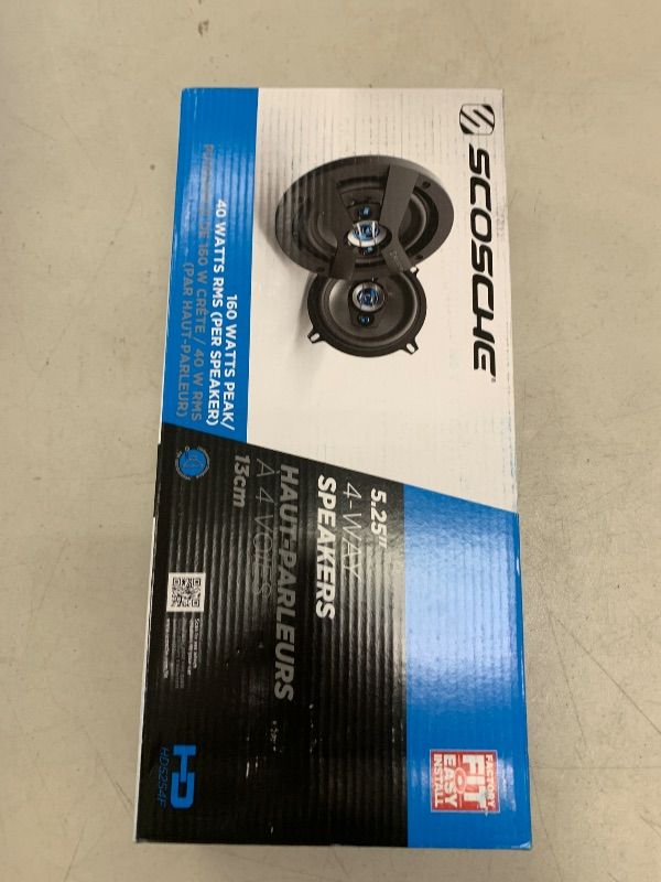 Photo 1 of Scosche HD5254 - High-Performance 5.25" 4-Way Full Range Car Door Speakers Set for Enhanced Car Audio Experience - 160 Watts Max - Fits Most 5 1/4" Factory Locations - 1 Pair