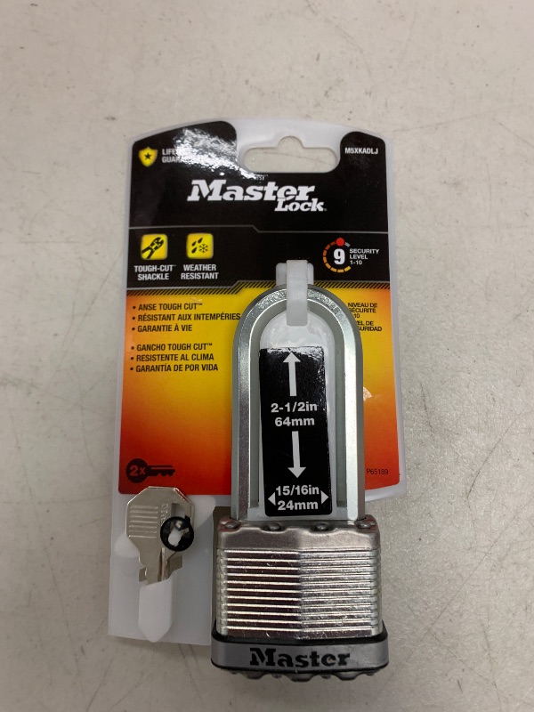 Photo 1 of Master Lock M5XDLJ Magnum Heavy Duty Padlock with Key, 1 Pack
