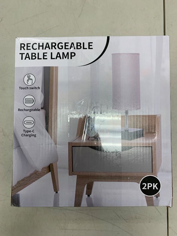 Photo 1 of PLMMY Cordless Table Lamp, Battery Operated Lamp Touch Dimmable,Rechargeable Lamp for NightStand, Battery Powered Wireless Table Lamp for Decor, Living Room, Dorm-2Pack