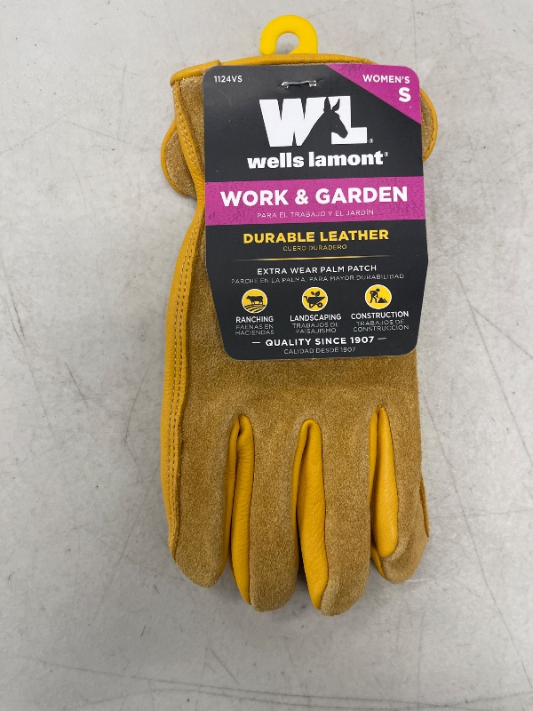 Photo 1 of Wells Lamont Leather Work Gloves for Women – Cowhide, Abrasion & Puncture Resistant, Reinforced Palm – Durable, Snug Fit, Elastic Wrist – Farm Work & Gardening Gloves - Small (1124VS)
