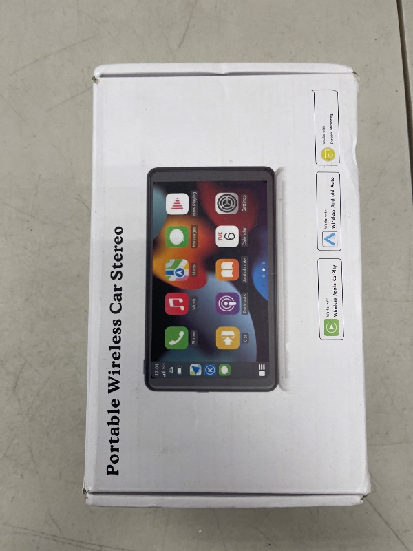 Photo 1 of Portable Wireless Carplay Car Stereo, 7" HD Touchscreen for Car with Apple CarPlay & Android Auto with Backup Camera/Mirror Link/Voice Control/Bluetooth/GPS/AUX/FM Satellite Radio for All Vehicles