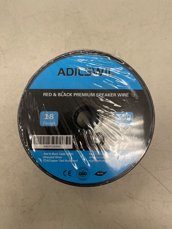 Photo 1 of 18AWG 150FT Speaker Wire, 2 Conductors Electrical Red Black Cable Hookup LED Lighting Strips Flexible Wire Extension Cord 18 Gauge Copper Clad Aluminum Copper Wire 12V/24V DC Cable