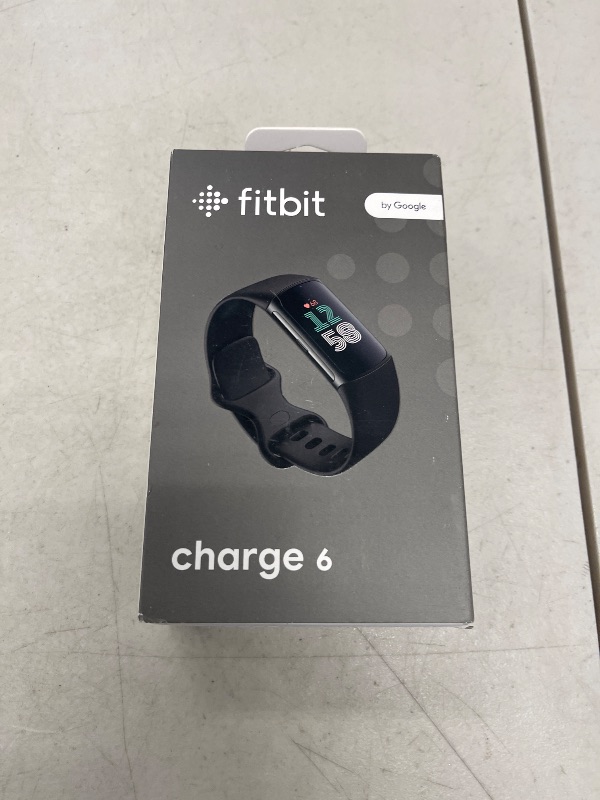 Photo 1 of Fitbit Charge 6 Fitness Tracker with Google apps, Heart Rate on Exercise Equipment, 6-Months Premium Membership Included, GPS, Health Tools and More, Obsidian/Black, One Size (S & L Bands Included)