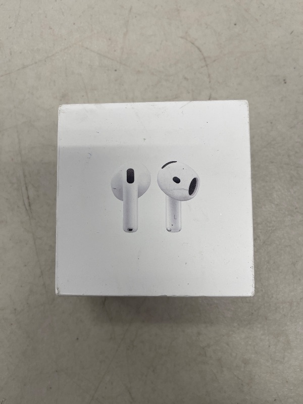 Photo 1 of Apple AirPods 4 Wireless Earbuds, Bluetooth Headphones, Personalized Spatial Audio, Sweat and Water Resistant, USB-C Charging Case, H2 Chip, Up to 30 Hours of Battery Life, Effortless Setup for iPhone