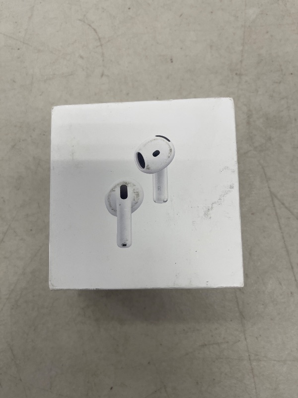 Photo 1 of Apple AirPods 4 Wireless Earbuds, Bluetooth Headphones, with Active Noise Cancellation, Adaptive Audio, Transparency Mode, Personalized Spatial Audio, USB-C Charging Case, Wireless Charging, H2 Chip