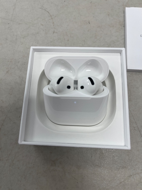 Photo 1 of Apple AirPods 4 Wireless Earbuds, Bluetooth Headphones, with Active Noise Cancellation, Adaptive Audio, Transparency Mode, Personalized Spatial Audio, USB-C Charging Case, Wireless Charging, H2 Chip
