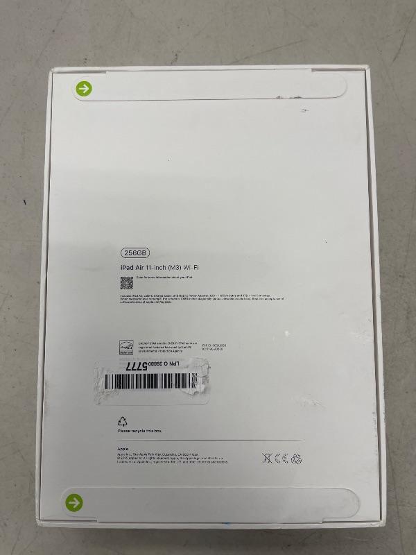 Photo 1 of Apple iPad Air 11-inch with M3 chip Built for Apple Intelligence, Liquid Retina Display, 256GB, 12MP Front/Back Camera, Wi-Fi 6E, Touch ID, All-Day Battery Life — Blue