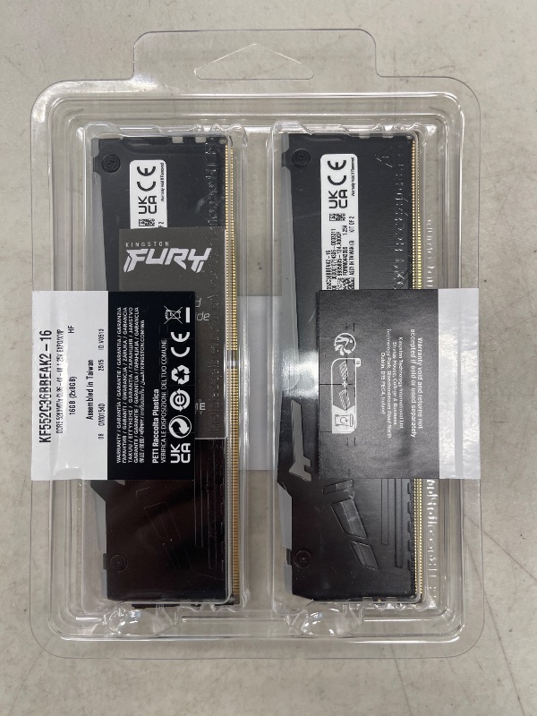 Photo 1 of Kingston FURY Beast 16GB (2x8GB) 5200MT/s DDR5 CL36 RGB Desktop Memory Kit of 2 | Infrared Syncing | AMD Expo | Plug N Play | KF552C36BBEAK2-16