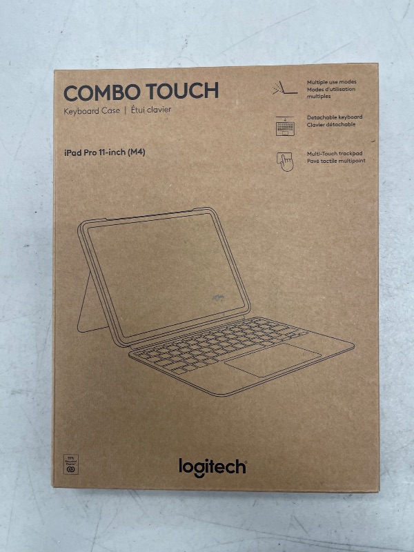Photo 1 of Logitech Combo Touch iPad Pro 11-inch (M4)(2024) Keyboard Case - Detachable Backlit Keyboard for iPad Pro 11, Kickstand, Multi-use Mode - Midnight Black