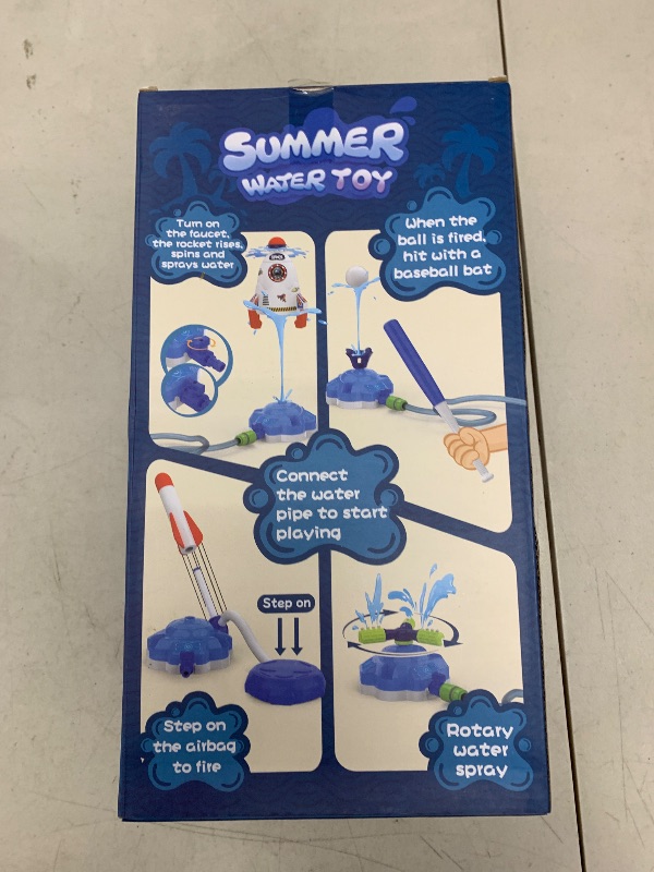 Photo 1 of 4-in-1 Sprinkler Rocket Launcher for Kids, DIY Outdoor Water Toys for Kids, Summer Garden Lawn Toys & Birthday Gift for Girls Boys Age 3-12 Years Old