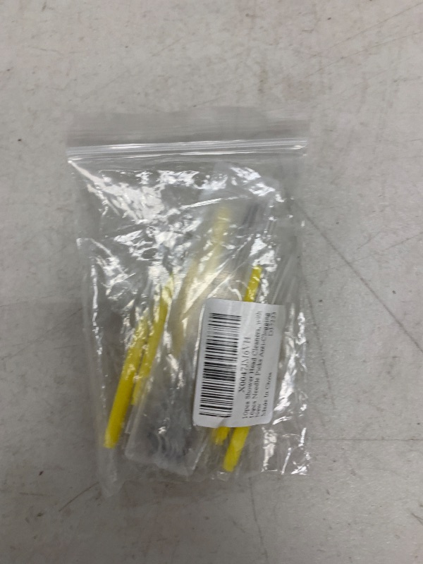 Photo 1 of 10pcs Shower Head Cleaners, with 10pcs Needle Picks Anti-Clogging Shower Head Cleaning Brush Tiny Crevice Cleaner Tool for Small Holes Gaps Nozzle Window Slot Household Bathroom (Yellow)