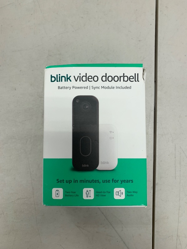 Photo 1 of Blink Video Doorbell (newest model) – Head-to-toe HD view, two-year battery life, and simple setup. Sync Module Core included – System (Black)