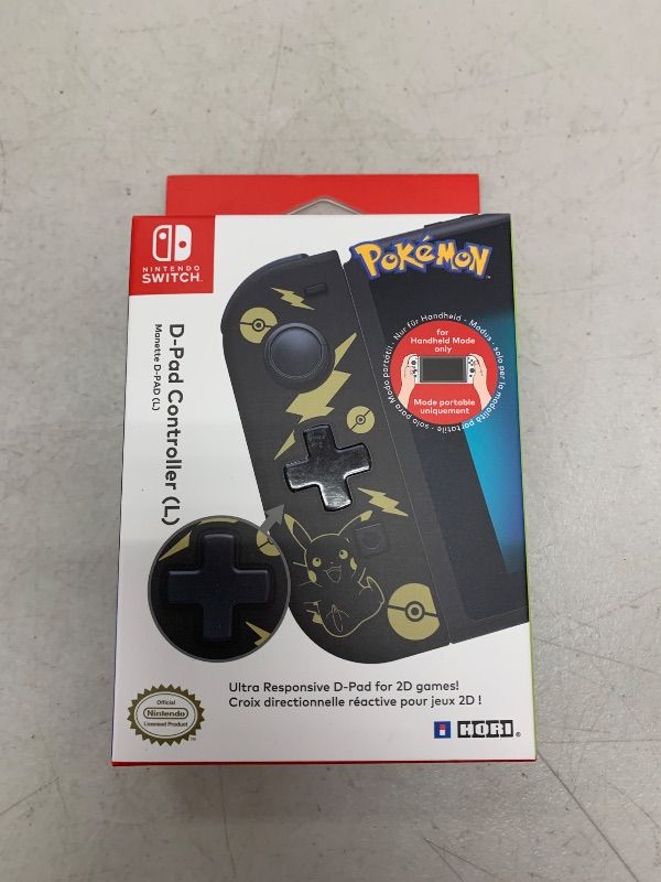 Photo 1 of Hori Nintendo Switch D-Pad Controller (L) (Pokemon: Black & Gold Pikachu) By - Officially Licensed By Nintendo and the Pokemon Company International - Nintendo Switch