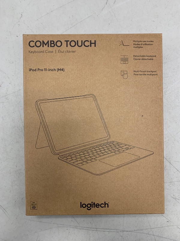Photo 1 of Logitech Combo Touch iPad Pro 11-inch (M4)(2024) Keyboard Case - Detachable Backlit Keyboard for iPad Pro 11, Kickstand, Multi-use Mode - Midnight Black