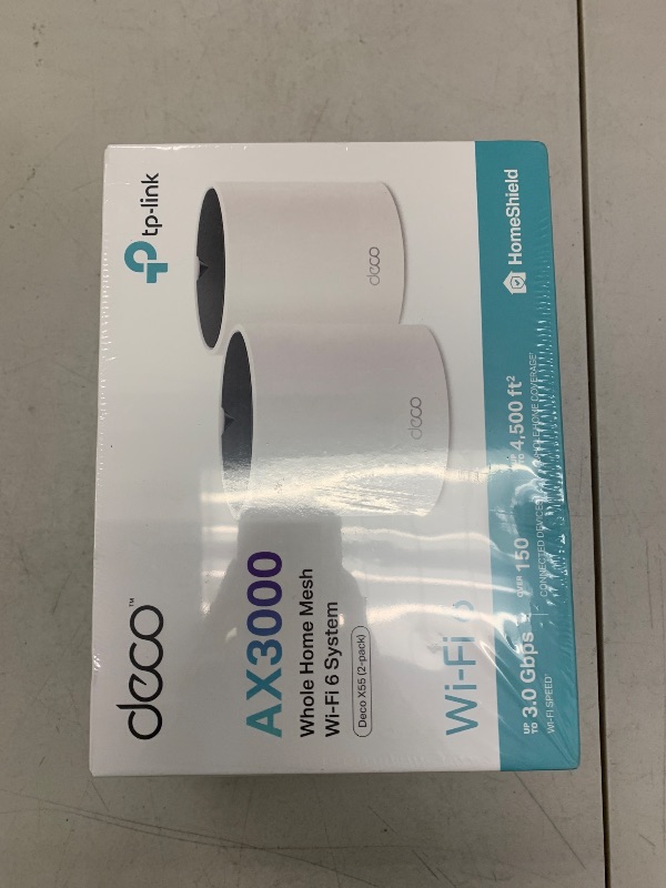 Photo 1 of TP-Link Deco X55 AX3000 WiFi 6 Mesh System - Covers up to 4500 Sq.Ft, Replaces Wireless Router and Extender, 3 Gigabit Ports per Unit, Supports Ethernet Backhaul, Deco X55(2-Pack)