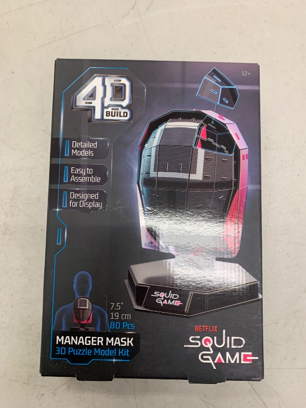 Photo 1 of 4D Build, Squid Game Manager Mask 3D Model Kit, Squid Game Collectibles & Desk Décor, Adult Building Toys, 3D Puzzles for Adults & Teens, 80 Pieces, for Ages 12 & Up