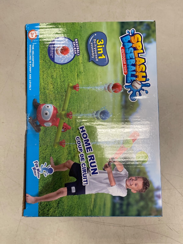 Photo 1 of 4 in 1 Water Sprinklers T Ball Set for Kids and Toddlers, Baseball Sprinkler for Backyard Helicopter Toy Outdoor Game, Attaches to Garden Hose Summer Yard Pool Water Toy