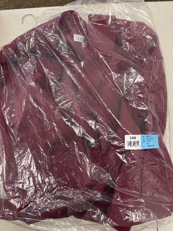 Photo 1 of Kasper Women's Plus Size Stretch Crepe ONE Button Panel Seamed JA, Shiraz 20W