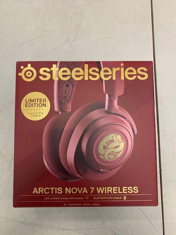 Photo 1 of SteelSeries Arctis Nova 7 Wireless Multi-Platform Gaming Headset – Dragon Edition – Two Speaker Plate Sets — Dual Wireless 2.4GHz & Bluetooth – 38 HR Fast Charge Battery – PC, PS, Mac, Mobile, Switch